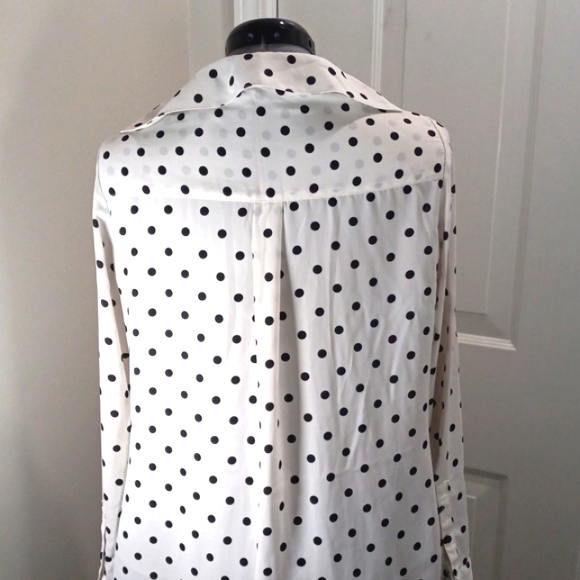 EXPRESS The portfolio shirt ,Navy Poka-dotted Shirt with long Sleeves, Size S/P - Picture 2 of 8